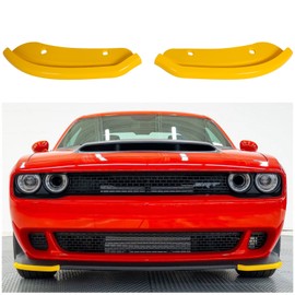 WildWell Front Bumper Lip Splitter for 2015-2024 Dodge Challenger SRT Hellcat Accessories, Front Lip Protector BodyKit Yellow Non-Widebody