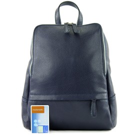 modamoda de - T138 Italian Women's Leather Backpack Bag, Dark Blue2021