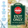 Exit Only Do Not Enter Décor Sign, (SI-73615) Greeen Dark,