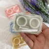 WIKEXINGLONGER 2 Packs Contact Lens Cases Portable Left/Right Eyes Contact