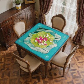 Professional Grade Thick Rubber Noise Reduction Mahjong Mat Water Resistant Stitched Edge for Family Social GatheringSize: 800mm*800mm, Color: 10-yellow