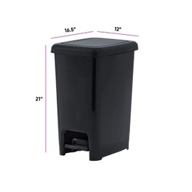 Superio Superio Slip Peddle Trash Can, Black. (717)