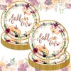 HAKOTI Fall in Love Party Decorations 48Pcs Fall Paper Plates