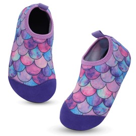 Kinder Badeschuhe Schwimmschuhe Jungen Mädchen Wasserschuhe rutschfest Schnell Trocknend Strandschuhe Leicht Sommer Aquaschuhe Barfußschuhe Kleinkind Pool Beach Barfuss Surfen 26/27EU Fischschuppen