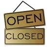 All Quality Open Closed Sign (Brushed Gold)