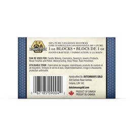 Dutchman’s Gold Canadian Yellow Beeswax Block - Pack of 3 (1 oz Each) - Cosmetic-Grade Natural Beeswax for Candle Making, Soap, Crafts, Beauty - Pure Beeswax Bars - Safe and Easy to Melt