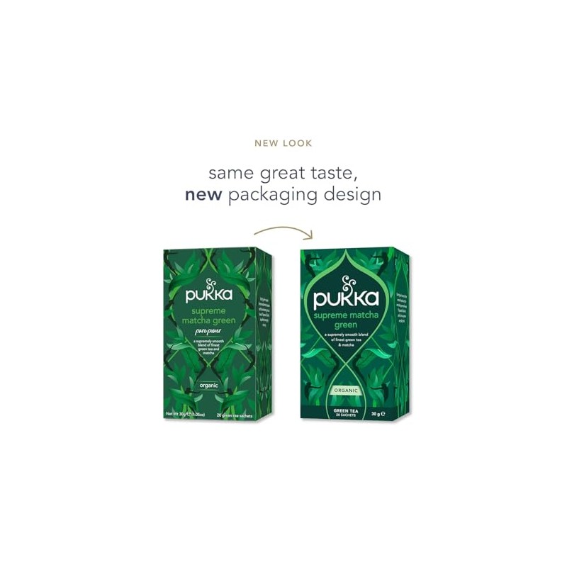 Pukka Supreme Matcha Green Herbal Tea - Energizing Daily Vitality