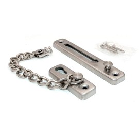 NUZAMAS 2 of Stainless Steel Door Chain Lock, Secondary Door Lock Security, Front Door Limiter, External Door Restrictor, Home Hotel Office Reinforced Solid Stainless Steel, with Safety Blocker
