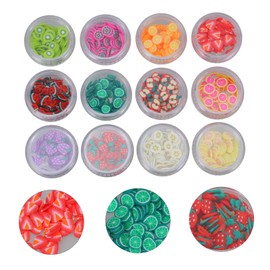 Ipetboom 24 Boxes Decor Stickers Mobile Phones Fruit Polymer Clay Manicure 3D Nail Piece Pearlescent