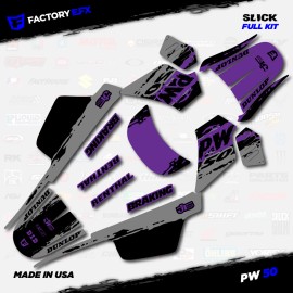 Factory EFX Gray & Purple Slick Racing Graphics kit fits Yamaha PW50 PW 50 All Years