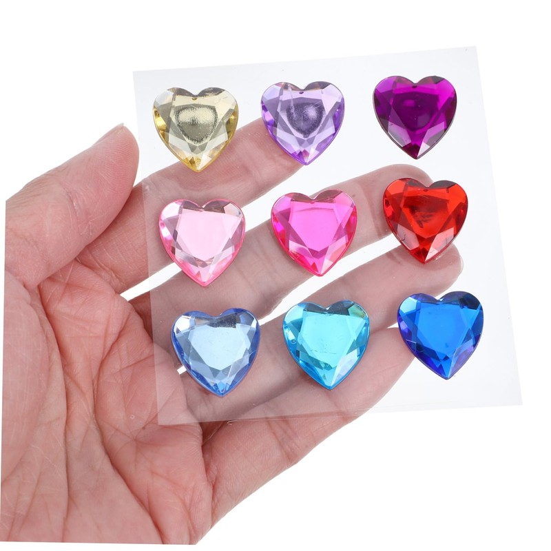 DIYEAH 12 Piezas Diamantes De Imitación Pegatinas Pequeño Corazón Día