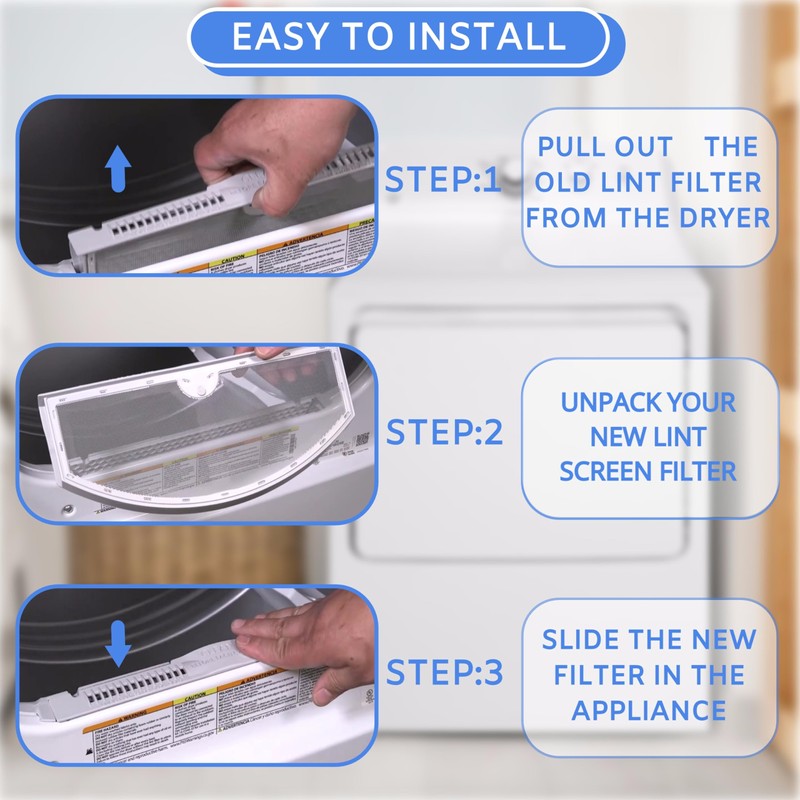 Compatible Lint Filter for GE GTD33GASK0WW, GTD33EASK0WW, GTX33GASK0WW, GTX33EASK0WW Dryer