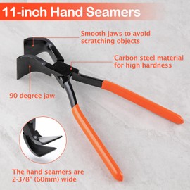 LEONTOOL 10 Inches Hand Seamers Sheet Metal Tools 90°Jaws Sheet Metal Pliers with PVC Handle Sheet Metal Bending Pliers Metal Bender Tool Sheet Metal Bender for Bending and Flattening Sheet Metal