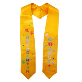 GraduationMall Class of 2025 Shiny Nursery Graduation Stole for Children Graduation Sash Graduation Stole 127 cm, gold