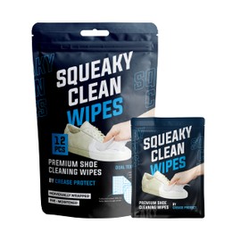 Crease Protect Squeaky Clean Wipes - Premium Shoe Cleaning Wipes - For All Shoe Types (12 Pieces)