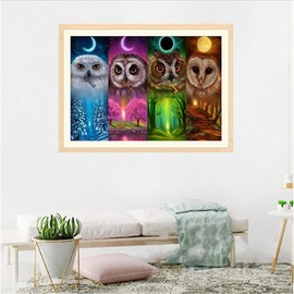 Diamond Painting Kits with Tools, Meecaa Owl Moon DIY 5D Full Drill Cross Stitch Diamond Mosaic Art Crafts 30x40cm (Owl)