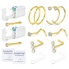 QWALIT 2pack Nose Piercing Kit Gold Nose Ring Piercing Kit