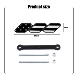 Dewkou Pack-1 Tri-Color Grille Decor Badge, Car Decoration Accessories for Toyota 4Runner Tacoma Tundra & Other Mesh or Slotted Grille (American Flag Black)
