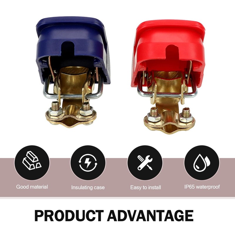 MLY 2 PCS Automotive Smart Copper Battery Clamps, Secure Connection