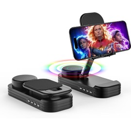 LBSC Christmas Tech Gift for Men, Cell Phone Stand with Wireless Bluetooth Speaker and Anti-Slip Base HD Surround Sound Perfect for Home and Outdoors with Bluetooth Speaker for Desk Compatible （Blue）