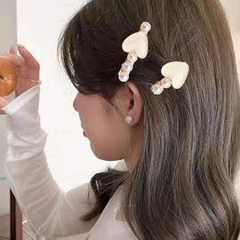 Small Hair Clip Accessories for Women Side Clips for Girls Hair Decorative Barrettes for Thick Thin Fine Hair Mini Heart Pearl Hairclip Party Favors for Girls Festive Hairclip Performance Hairclips