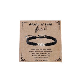 DATOA Musical Note Briaded Bracelet Music Gifts for Music Lovers Music Band Music Themed Accessories-A
