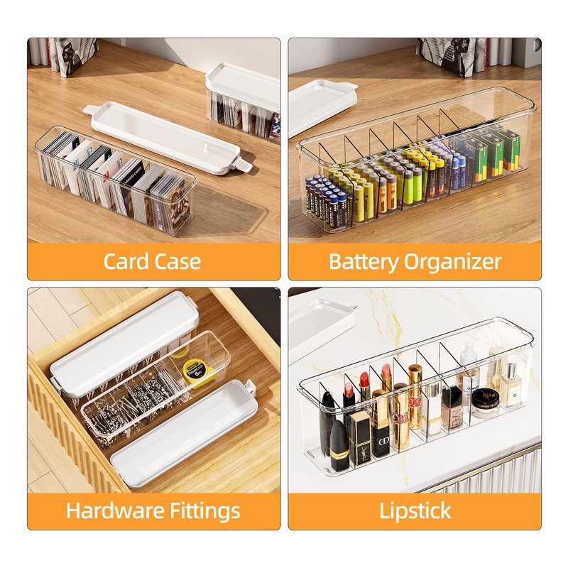 MSHOMELY 2 Pack Cable Organizer Box with Lid, Charge Cord