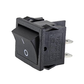 Rocker Switch Black Rocker Unlit 4 Pin 6A 250VAC Device Switch 20 x 22 mm