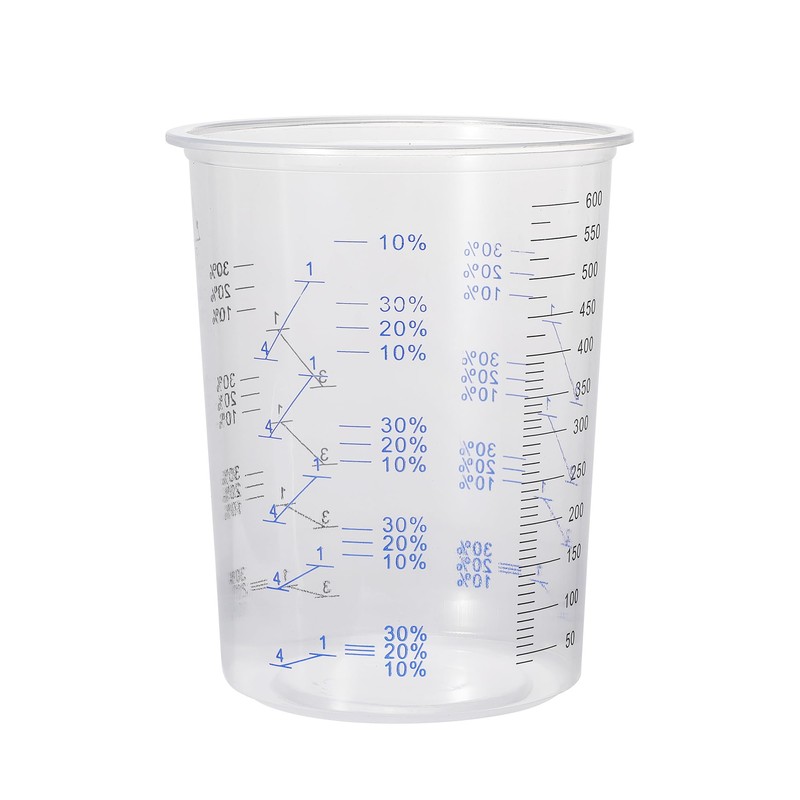 20 oz (600ML) Disposable Flexible Clear Graduated Plastic Mixing Cups
