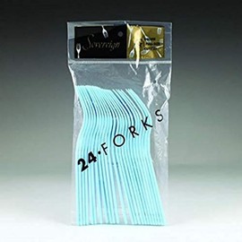Maryland Plastic Sovereign Forks Bag | Light Blue | Pack of 24