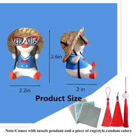 Swinging Duck Car Hanging Ornament,Latest Stylish Navy Straw Hat Uniform Duck Swing Duck,Cute Car Hanging Accessories,Comes with Tassels Pendant and A Piece of Cloth(Stylish Navy Duck)