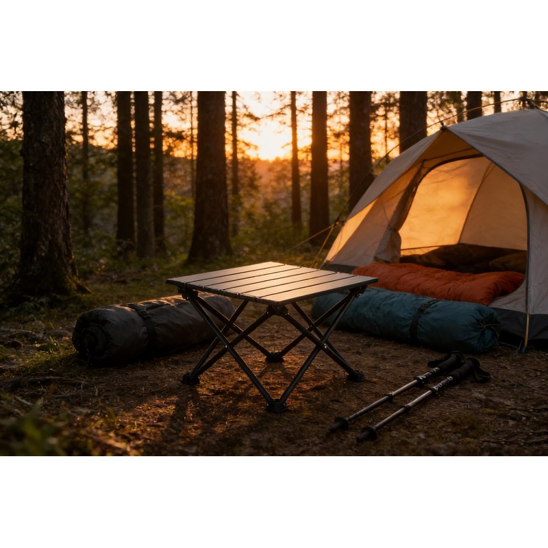 Wind Tour Roll-Up Camping Table, 4-Person Lightweight Portable Outdoor Table