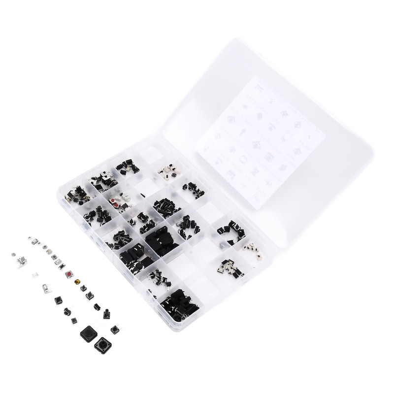 250pcs Tact Push Switch Micro Combination Kit 25 Values Boxed