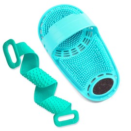 Silicone Body Cleaning Brush Set - Gentle Foot and Back Brush with Non-Slip Suction, Soft Bristles for Bath and Shower