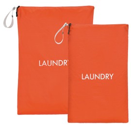 WiseBoy 2 Pack Laundry Bags, Washable Wet Dry Bag, Travel Laundry Bag Dirty Clothes Organizer, Swimming Yoga Bathing Suit Workout Wet Dry Bag - Orange