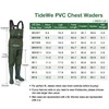 TIDEWE Bootfoot Chest Wader, 2-Ply Nylon/PVC Waterproof Fishing & Hunting