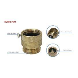 Merrill MFG BVBNL75M Vacuum Breaker Hose Bib Backflow Preventer, 3/4 Inch, Brass Finish
