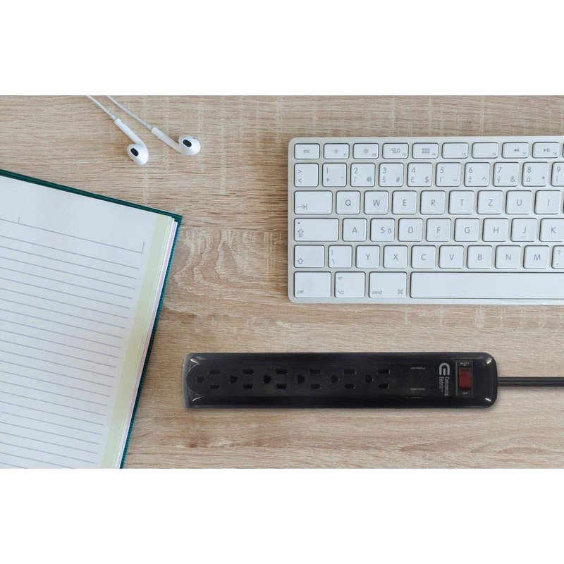 Commercial Electric 6-Outlet Surge Protector with 8 ft. Cord and