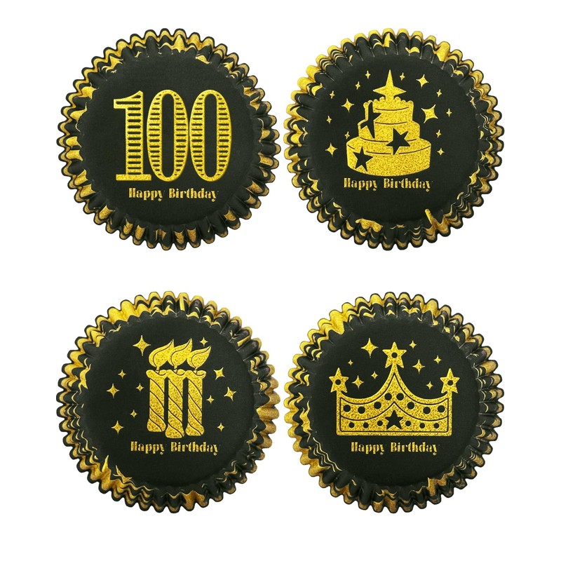 Gcardist 100th Birthday Cupcake Liners Pack of 200 Muffin Liners