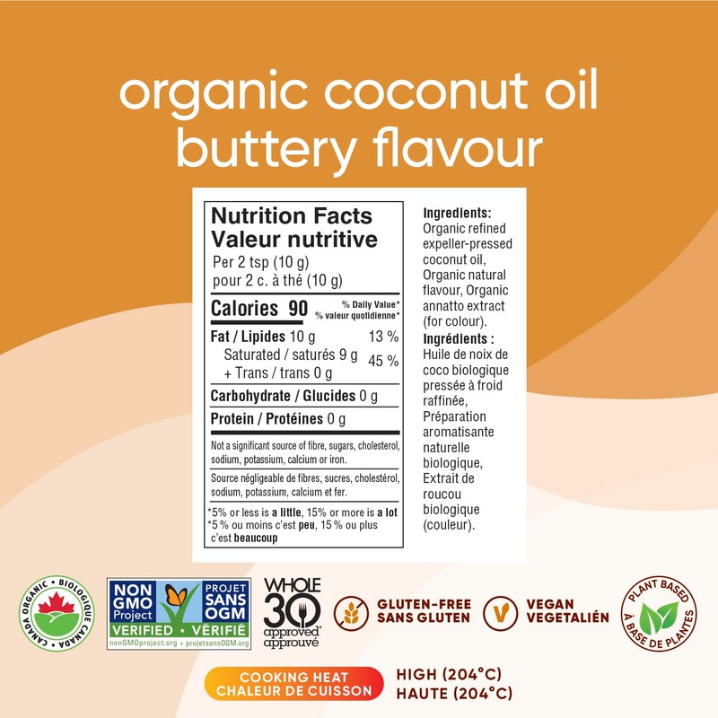 Nutiva Organic Coconut Oil with Non-Dairy Butter Flavor, 858 mL,