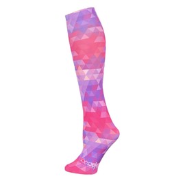 Hocsocx -Unisex Shin Guard Under Socks -Rash Guards-Hockey/Football/Ice Hockey/Skiing/Skating-Moisture Wicking, Athletic Sport Socks Liners (Pink Kaleidoscope, Medium)