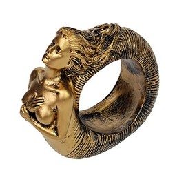 OmyLens Mermaid Conch Crystal Ball Stand Sphere Display, Natural Healing Feng Shui Glass Orb Holder Base Statue Decoration, for 40mm-60mm Sphere