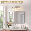 TimberAura Crystal Bathroom Light Fixtures, 3-Light Brushed Nickel, Vanity Lights