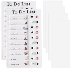 2 Pieces to Do List Checklist Board with 2 Replaceable Blank Paper Chore Chart for Adults Portable Chore Chart Memo Boards Daily Detachable Reusable Checklist School Home Daily Affairs Reminder