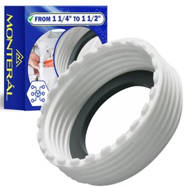 Screw Adapter for Valve from 1 1/4" to 1 1/2" for Sink in White Plastic - MONTERAL