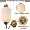 HYDELITE Vintage Gold Milk Glass Wall Sconce with White Pumpkin