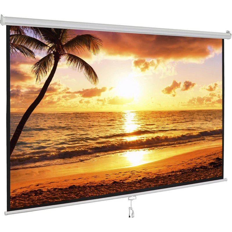 Segawe 100" Projector Screen Pull Down Manual 16:10 HD Wall