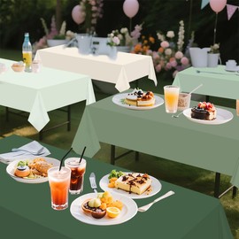 54 x 108 Inch Sage Green Tablecloths-5Pcs Gradient Green Disposable Plastic Rectangle Table Covers for Birthday,Baby Shower,Wedding