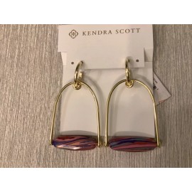 Kendra Scott Sassy Statement Pink Rainbow Calsilica Drop Earrings NWT