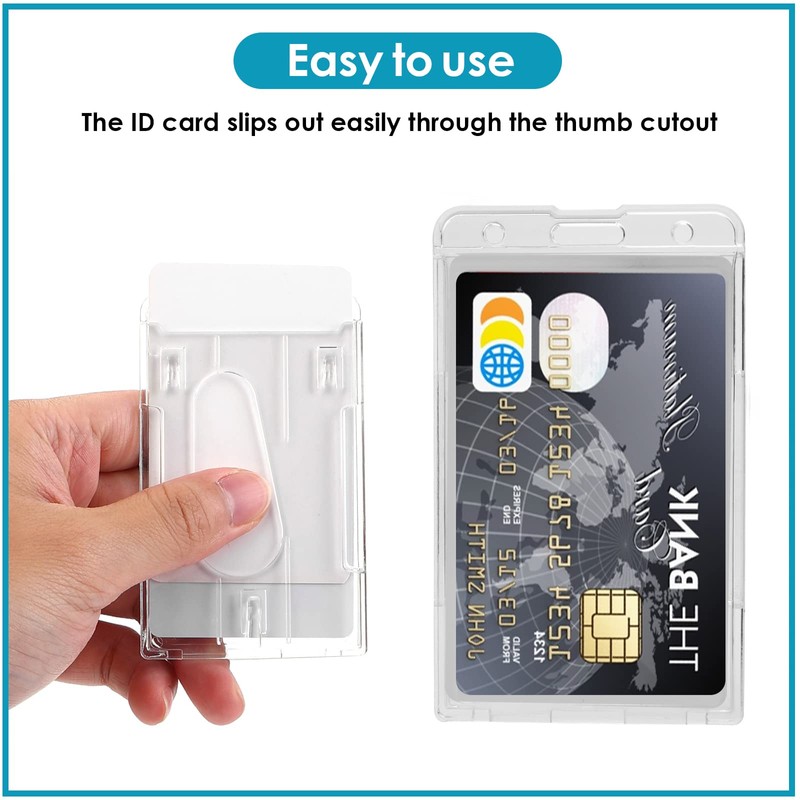 Cobee Heavy Duty Badge Holders, 2 Pieces Hard Plastic ID